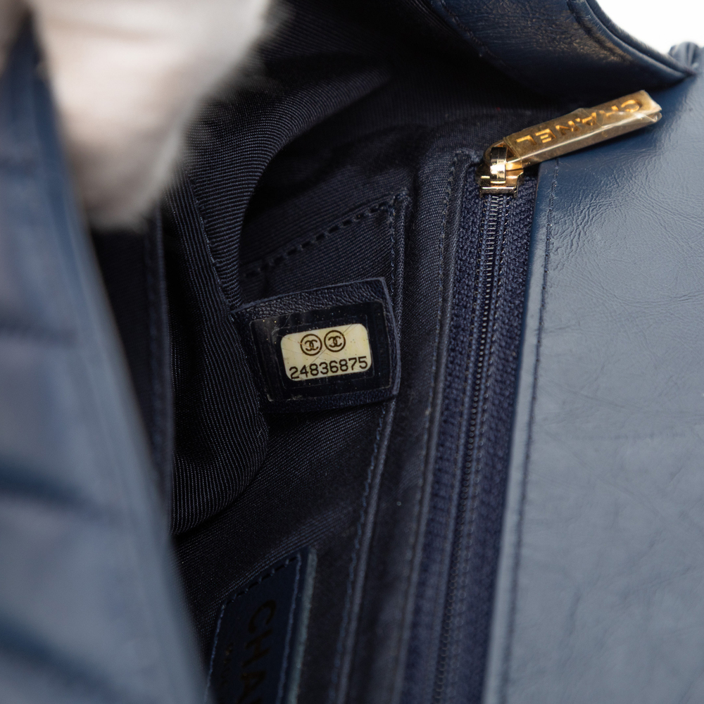 Pre-Loved Chanel CC Chevron Aged Calfskin Top Handle Flap - Picture 6 of 7